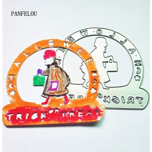PANFELOU Halloween terror Trick or Treat metal craft paper die cutting dies Scrapbooking/DIY Hallowmas Embossing mould cards