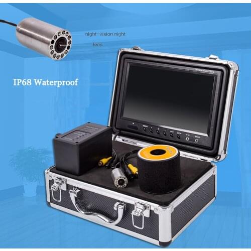 Underwater Camera Fish Finder Ice Fishing Camera 9" LCD Monitor for 15M Depth 12pcs LED Light