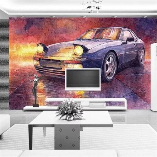 Custom wallpaper 3d photo mural papel de parede retro classic car living room bedroom hotel restaurant decoration 3d wallpaper