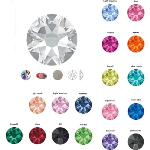 Multicolor SS20 Xirius Hot Fix Rhinestone 2078 Cut Facets 8 Big 8 Small Motif Iron on Stones for Garment Clothes Decoration