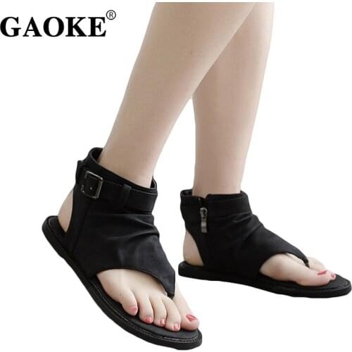 Woman Gladiator Sandals 2019 Ankle Strap Woman Shoes Summer Beach Platform Woman Shoes Low Heel Footwear Woman Black Shoes