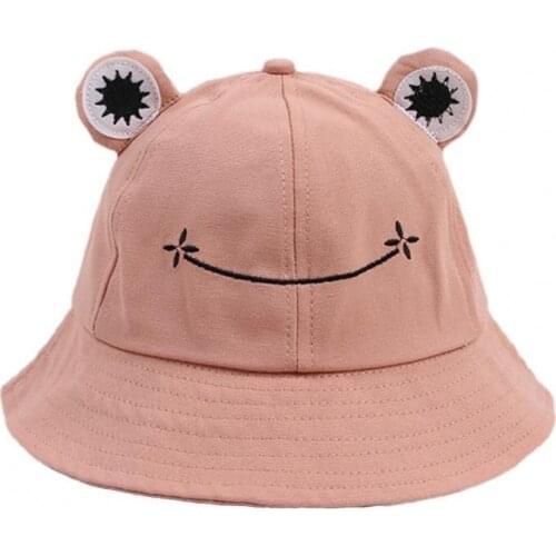 Cute Frog Design Sun Protection Fisherman Hat Children Adults Outdoor Bucket Cap