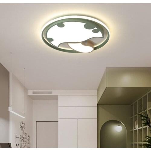 Modern Gray Green Mushroom Round LED Ceiling Chandelier for Bedroom Living Dining Boy Girl Childrens Room Home Indoor Lighting