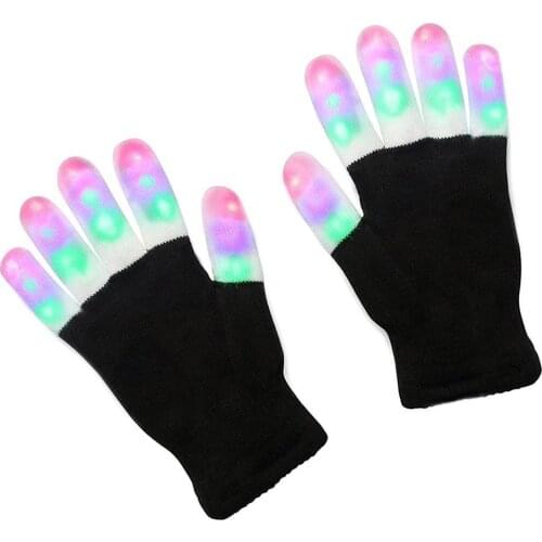 LED Gloves Neon Guantes Glowing Halloween Party Rave Light Props Luminous Flashing Gloves Stage Costume Christmas Supplies