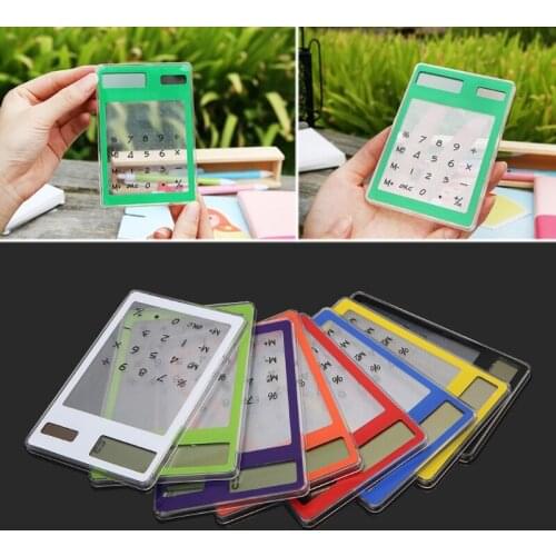 Slim LCD 8-Digit Display Clear Touch Screen Solar Calculator For School Office