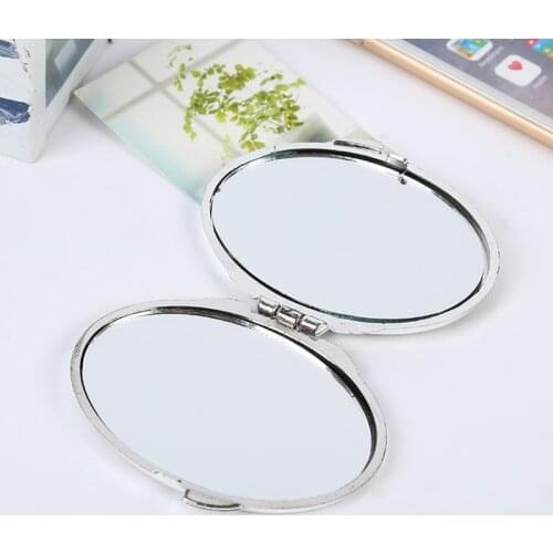 TY70 Round Glitter Mini Pocket Mirror Makeup Compact Foldable Double Dual Side Random U2JD