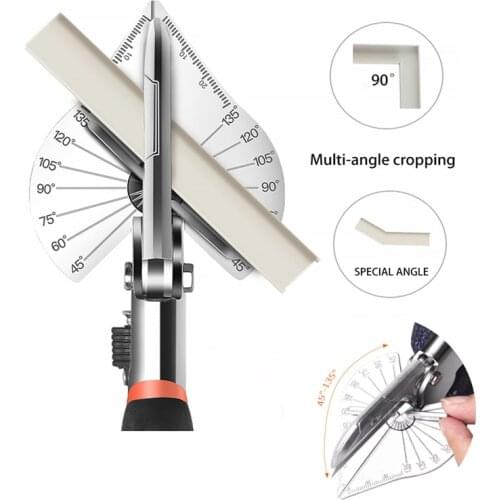 Angle Shear 45 Degree To 135 Degree Miter Cutter Hand Shear Multifunctional PVC PE Plastic Pipe Scissors with replace blades
