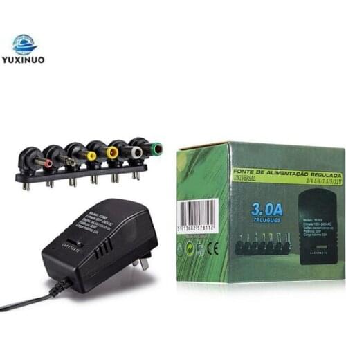 Universal 30W 3A Adjustable AC Charger Adapter Multi Voltage Converter 220V TO 12V DC 9V 7.5V 6V 4.5V 3V Power Supply 6 Plug
