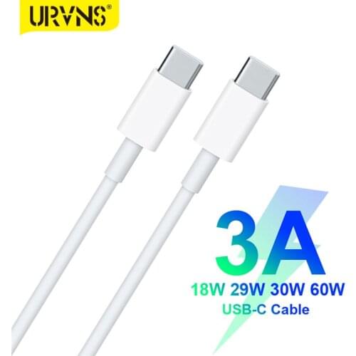 URVNS 60W USB-C Charge Cable USB2.0 3A Fast Charging for MacBook Pro/Air iPad Pro and 29W 30W 61W 87W Type-C Power Adapter