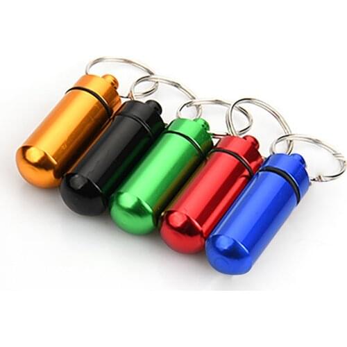 Waterproof Aluminum Pill Box Case Bottle Cache Drug Holder Container Keychain Medicine Box Health Care