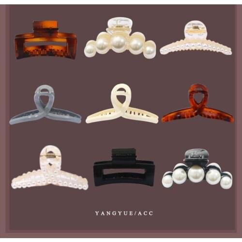 Fashion Women Hair Claws Hair Crab Clamp Hairgrip Plastic Pearl Hair Clip Hairdressing Tool Hair Accessories for Women Party