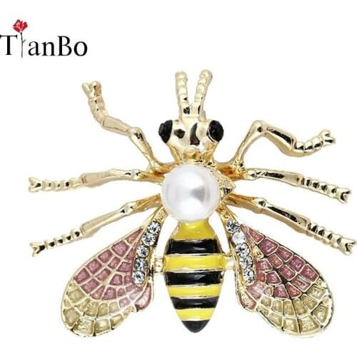 Alloy Yellow Rhinestone Big Bee Brooches For Women And Men Fashion Metal Insects Wedding Party Banquet Brooch Pins