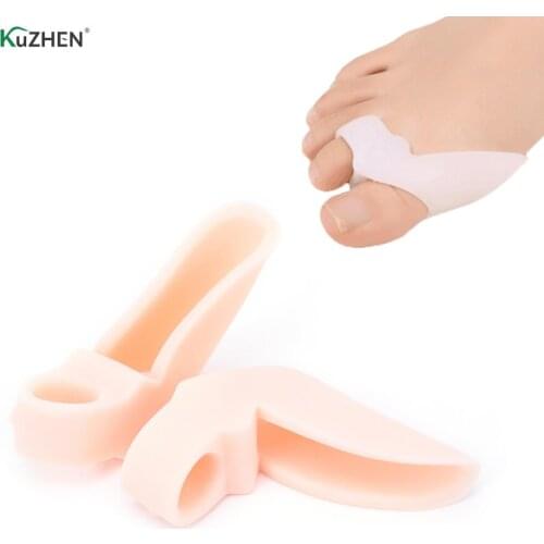 1 Pair Silicone Gel Thumb Valgus Protector Bunion Adjuster Foot Fingers Two Hole Toe Separator Hallux Valgus Guard Feet Care
