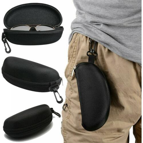 1Pc Eyewear Cases Sunglasses Protector Box Portable Rectangle Sunglasses With Lanyard Zipper Hard Eyeglass Case