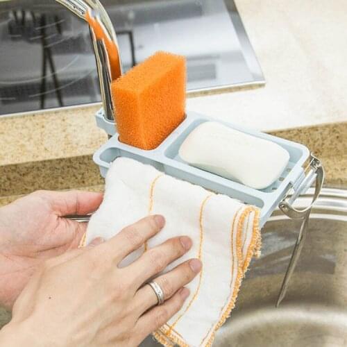 1pcs Kitchen Drainage Shelf Multifunctional Dishwashing Sponge Storage Rack Bathroom Organizer Container Dish Soap Shelf Rack