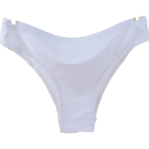 3Pieces Of Womens Low Waist Sexy Fashion Traceless Ice Silk Underwear Popular Fit Pure Color Cotton Breathable Girls Briefs