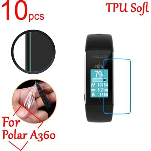 10pcs Ultra Clear TPU Soft LCD Full Screen Protectors guard Cover For Polar A360 A370 Smart Watch band Sporting Protective Film
