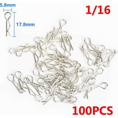 100PCS RC Car Parts 1/16 Cars Shell Body Clips Pins Housing Latch R Buckles Fixed for 1:16 Crawler Bigfoot Buggy Drift Model Car