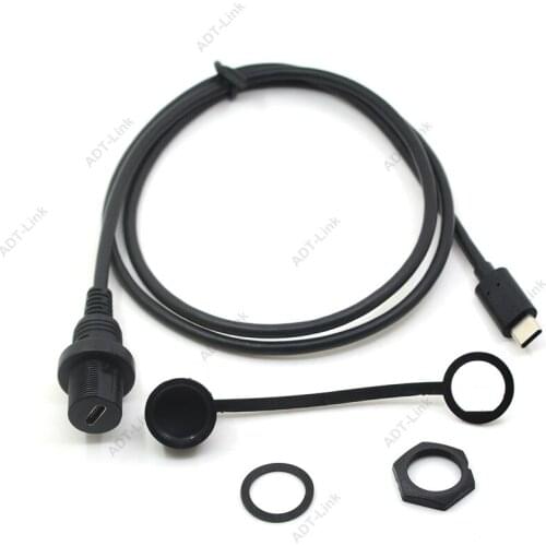 15cm 1m USB 3.1 Type-c IP67 Waterproof Cable,USB-C type c IP 67 Male to Female Panel Mount Water Proof Connector Extension cord