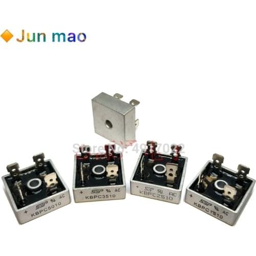 2PCS KBPC5010 50A KBPC1510 15A KBPC2510 25V KBPC3510 35A1000V DIP4 Single-phase Rectifier Bridge Square Bridge Pile Copper Foot