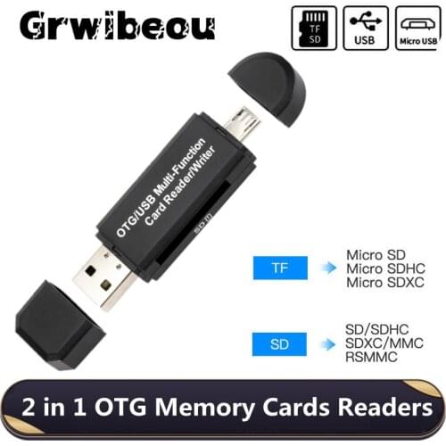 Micro USB OTG 2 in 1 USB 2.0 Adapter SD Card Reader For Android Phone Tablet PC Memery Cards Reading Device microsd reader