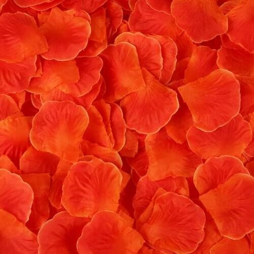 2000pcs/lot Orage Red Silk Rose Petals For Wedding Party DIY Decorations Fashion Artificial Flower Silk Petals