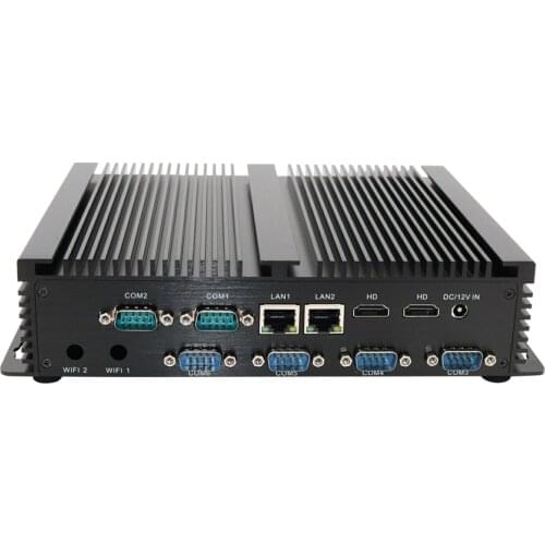 Work For 24/7 Fanless Industrial Mini PC Core i3 5005U i5 4200U i7 4500U Windows 10 / Unbuntu Industrial PC 6*COM 2*Lan 2*HDMI
