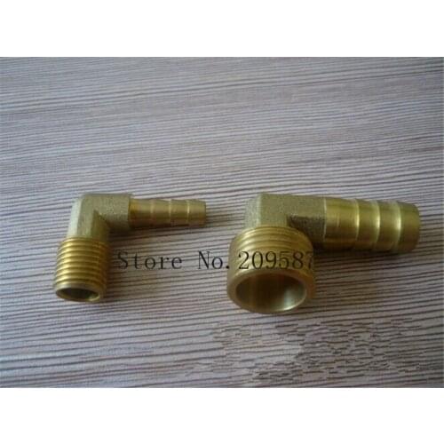 2pcs 2 ways 8-3/8 BSP House Barbed Elbow Male Brass Pipe Coupler Adapter