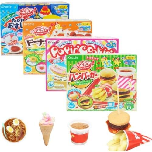 4pcs Japanese Popin Cook Happy cake donut hamburger ice cream DIY handmade Toy Kitchen Pretend Toys