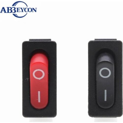 5Pcs KCD1-110 10x22mm Black Super Thin Rocker Switch NO/OFF 2 Pin Small Instrument Power Switch