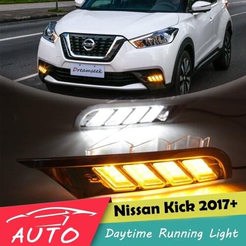 Auto LED Light Car LED DRL Day Running Light For Nissan Kicks 2017 2018 3 Colors DRL Driving Day Light Leds for auto car style