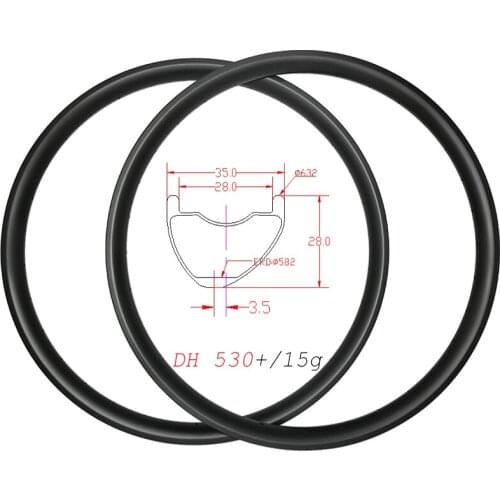 29er MTB DH Asymmetry 35mm wide clincher tubeless carbon rims disc 28mm deep 29inch DOWNHILL bicycle wheel 24H 28H 32H UD 3K 12K