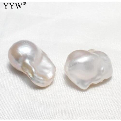 1PC White 13-15mm Natural Cultured No Hole Freshwater Pearl Beads Irregular Shape Good Quality Size 9-11mm