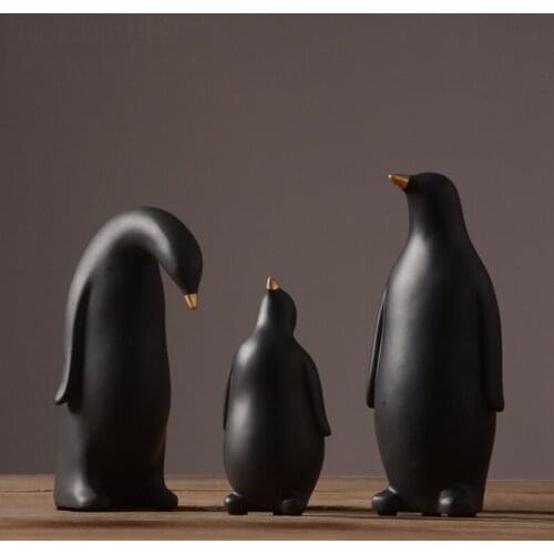 Retro decoration Penguin family living room childrens room decoration study desk bookcase family a housewarming gift