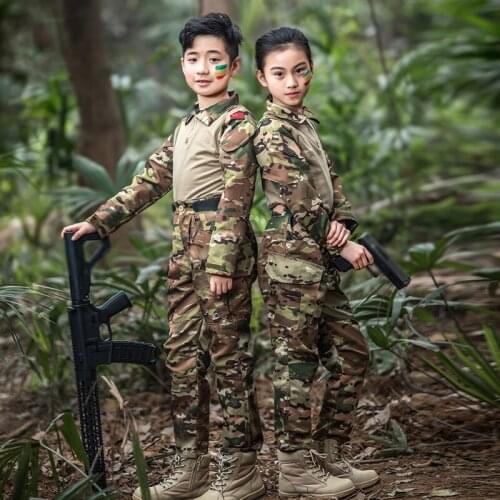 Children Military Uniform Multicam Special forces Army Costume Multicam Airsoft Game Combat Uniform CS Paintball Equipment