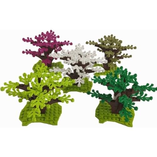 MOC City Decorations Creactor Educational Big Size Trees Compatible Building Blocks Accessories DIY Models Toys For Children