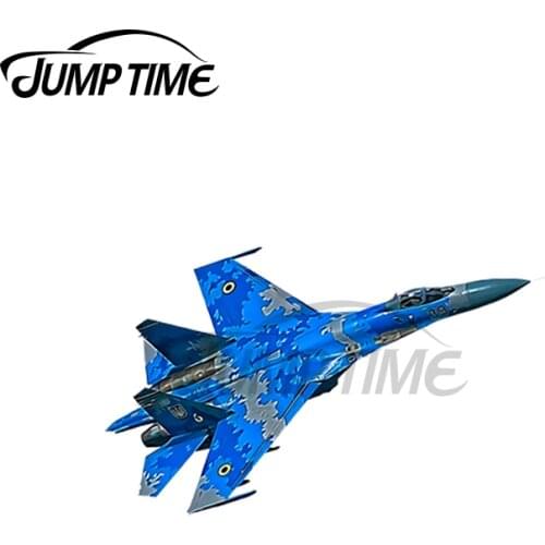 JumpTime 13 x 3.6cm For Su-27 Flanker Car Stickers Windshield Refrigerator Decal Scratch-Proof Cartoon Car Styling