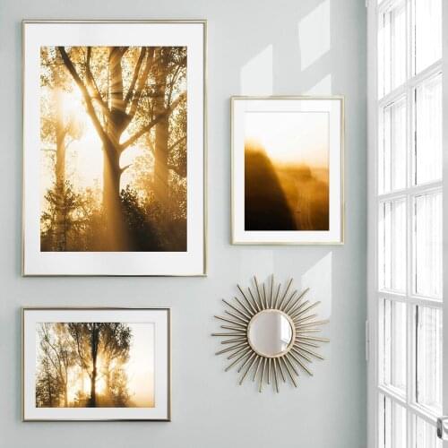 Twilight Forest Posters and Prints Nordic Nature Landscape Dandelion Tree Canvas Painting Wall Art Picture for Living Room Decor