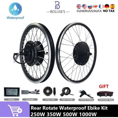 Rear Rotate 36V48V 250W 350W 500W 48V1000W Brushless Hub Motor Waterproof Plug JN Electric Bicycle Conversion Kit