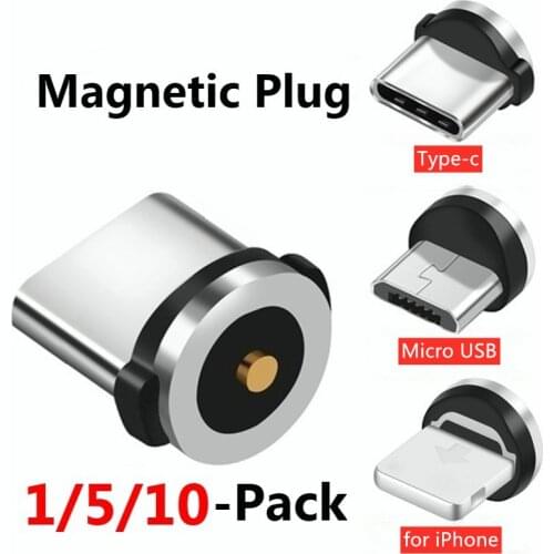 Magnetic Plug Magnetic Charging Cable Adapter 8 Pin Micro USB Type C Magnet Connector Dust plug For iphone Xiaomi Sumsung
