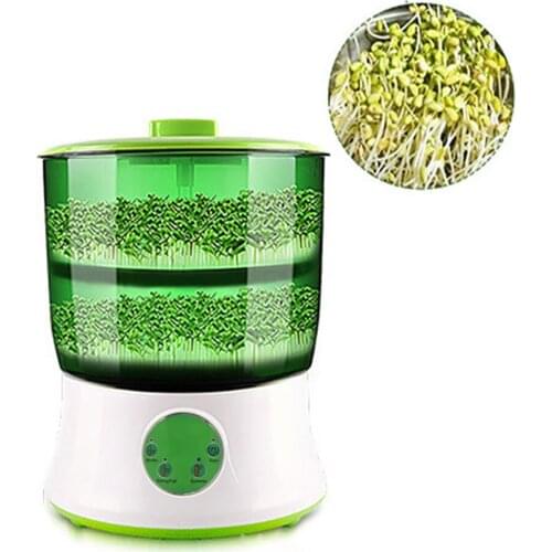 Bean Sprouts Machine Intelligent Automatic Bean Sprouts Maker 2 Layers Function Large Capacity Seed Grow Cereal Tool