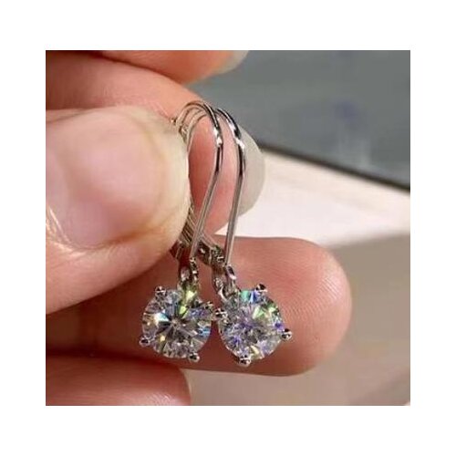 Cute Square Round Dangle Earrings Silver color Female Crystal Bride Wedding Drop Earrings For Women Zircon wedding Jewelry Cz