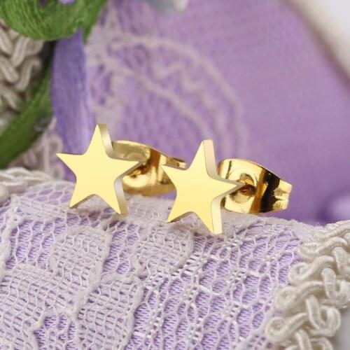 Fashion Gold Color Star Stud Piercing Earrings for Women Delicate and comfortable earrings minimalist star earrings for w