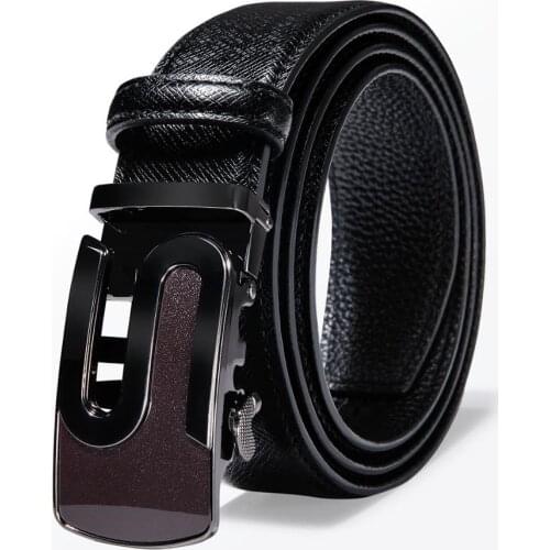 S Letter Aolly Belt Men Top Quality Genuine Luxury Leather Belt For Men Black Strap Male Metal Automatic Buckle Barry.Wang