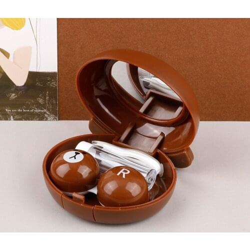 REAL Cartoon Cute Animal Travel Portable Contact Lenses Case Eye Care Kit 50pcs