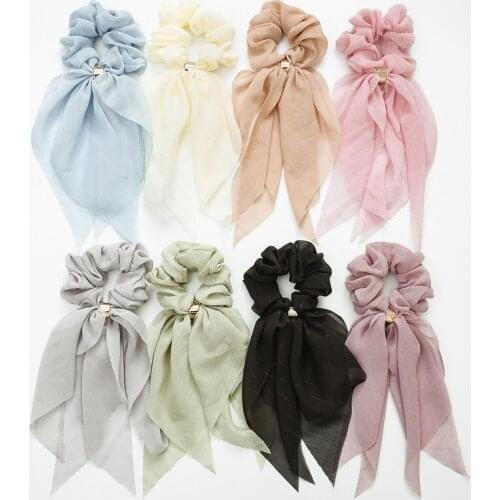 2021 New Promotion Sales Womens Hair Accessories Elegant Ribbon Elastic Hair Rope Female Headwear Fashion Scrunchies Girl Tiara