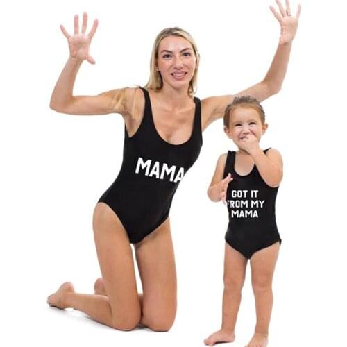 Mother And Daughter Clothes Women Swimwear One Piece Swimsuit Bathing Suit V Neck Swimming Suit mother daughter dresses Bikini