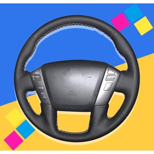 Auto Braid On The Steering Wheel Cover for Nissan 2012-2017 Patrol Interior Accessories DIY Car Braiding Covers Car-styling