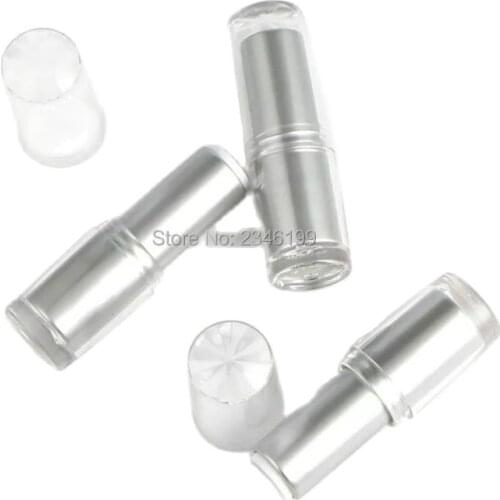 Empty Lipstick Tube 12.1mm Circular Lip Balm Tube Matte Sliver Lipstick Container Transparent Cover Lip Balm Packaging 12.150pcs