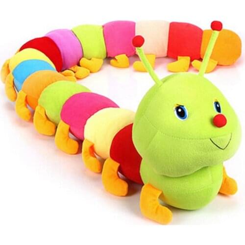 Multicolor Soft Cotton Inchworm Caterpillar Toy Kids Children Doll Birthday Gift